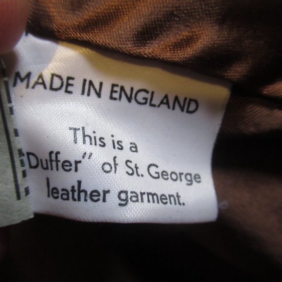 Made in England Duffer of St. George Men's Croc Print Leather Jacket Size L - Picture 12 of 12